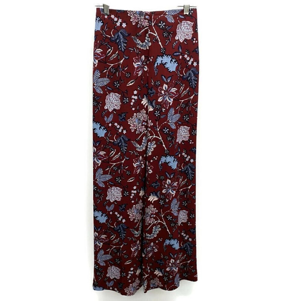 Diane Von Furstenberg Burgundy w/Blue Floral Pants